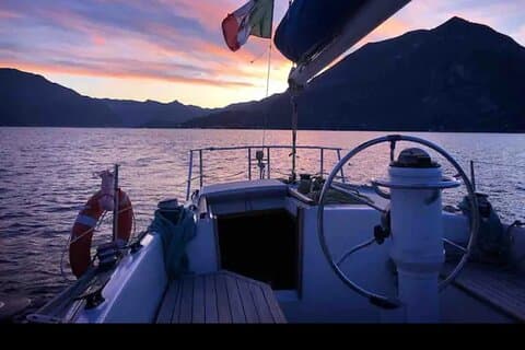 Atardecer Lago de Como con patrón privado