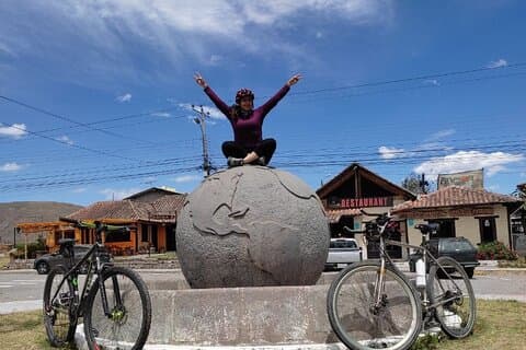 Small-group Otavalo market and Middle of the World Mountain Bike Tour from Quito