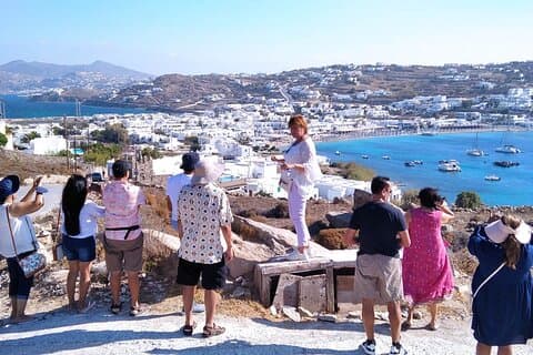 Tour guidato privato di mezza giornata a Mykonos fino a 6