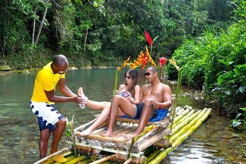 Lethe Rafting med Limestone Massage & Negril 7 mile strand med Rick's Cafe