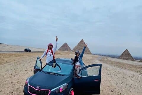 Giza Pyramiderna och Memphis och Saqqara och Dahshur från Kairo
