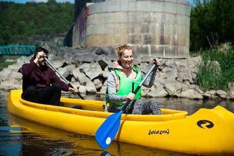 Canoeing on the Elbe river from Děčín to Bad Schandau