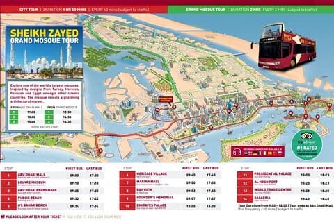 Stor buss Abu Dhabi Hop-On Hop-Off med Sheikh Zayed Mosque Tour
