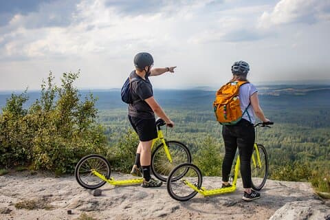Scooter downhill tour from Děčínský Sněžník