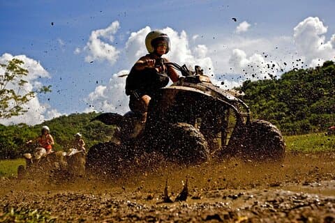 Triple Combo Bamboo Rafting met kalksteenmassage, ritssluiting en ATV
