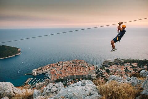 Solnedgång Zipline upplevelse i Dubrovnik