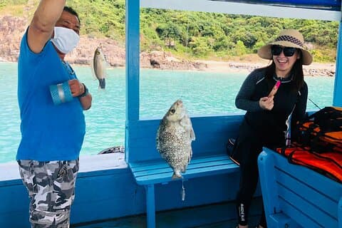 Private Fishing & Snorkeling Trip Included BBQ Lunch By Wooden Boat