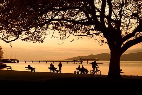 Private Fahrrad-/E-Bike-Tour bei Sonnenuntergang in Vancouver