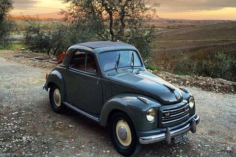 Vintage Topolino Car Private Tour with Wine and Food Tasting