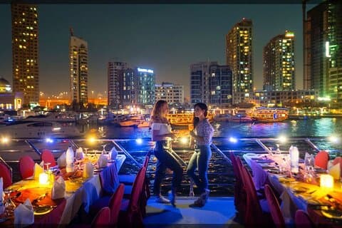 New Year Evening Dubai Marina Dhow Dinner Cruise With Transfer