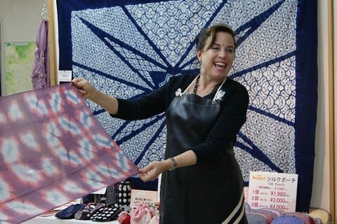 Clase de bufanda Itajime Shibori