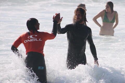 Lección de surf en Costa da Caparica