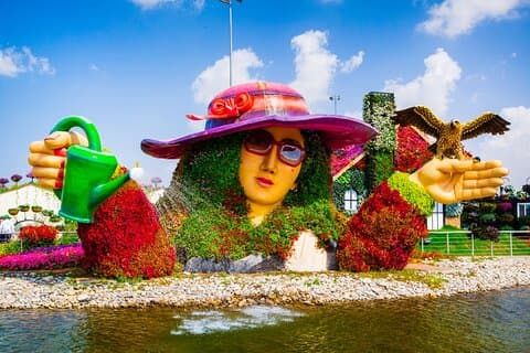 Miracle Garden Dubai-tur med henting og avlevering fra Abu Dhabi