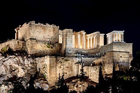 Nachttour durch die Stadt Athen mit Reiseleiter auf Spanisch