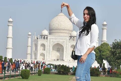Da Delhi : tour all'alba del Taj Mahal e trasferimento a Jaipur