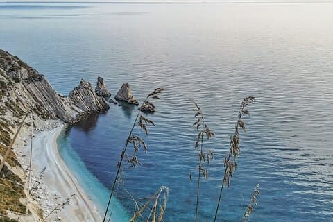 Sunrise on the sea with breakfast