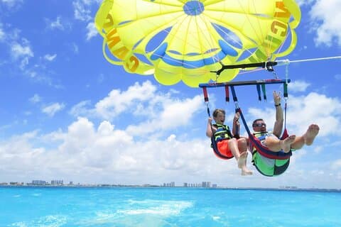 Parasailing Over the Sea