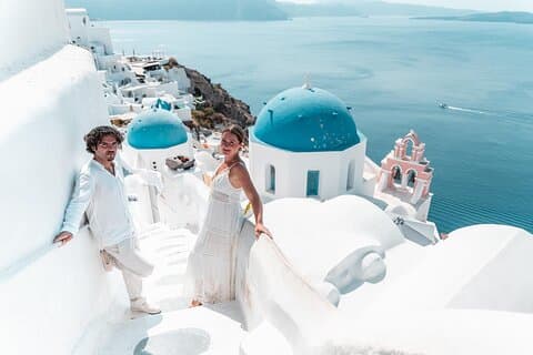 Santorini Private One Hour Fotografering och inträde Blå kupol