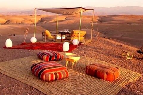 Dinner at Sunset & Camel ride in Marrakech desert Agafa