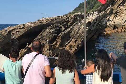 Boat by the Bay and Santa Clara Island in Donostia San Sebastian