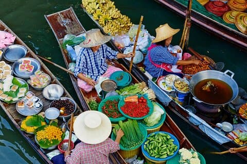 O melhor de Damnoen Saduak (Floating) & Maeklong (ferrovia) Mercado