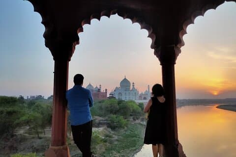 Visite privée le jour même du Taj Mahal et du fort d'Agra au départ de Delhi