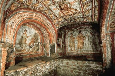 Tour guidato di 3 ore alle catacombe e al parco dell'Appia Antica con ritiro in auto da golf