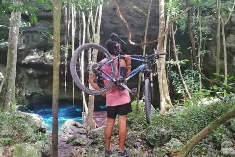 Dschungel-Radtour ab Playa del Carmen mit Cenote-Schwimmen