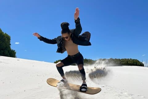 Sandboarding at the Atlantis Dunes