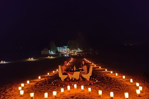 Randonnée chamelière d'une nuit dans les dunes de Merzouga