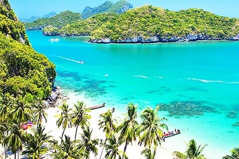 Excursión económica de un día en barco grande al parque marino de Angthong