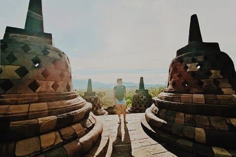 Borobudur Suba ao Topo, Templo de Prambanan, Palácio de Yogyakarta