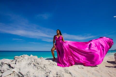 Flygande klänning fotografering cancun