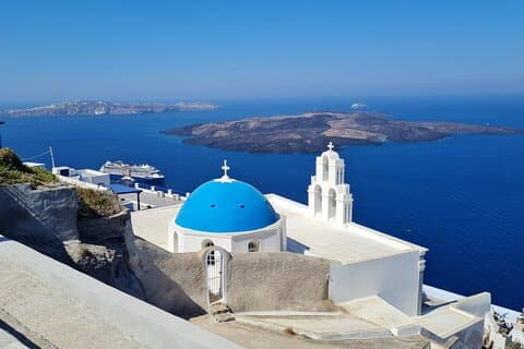 Santorini Förstagångsgäster Privat rundtur Sightseeing, utgrävningar och vinprovning