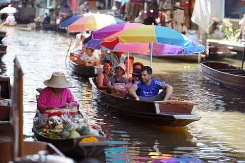 Visita guiada ao Mercado Flutuante e Ayutthaya saindo de Banguecoque