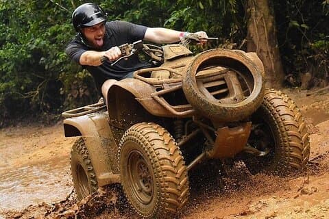 ATV-jungle-avontuur met kabelbanen, cenote en pick-up van Tulum