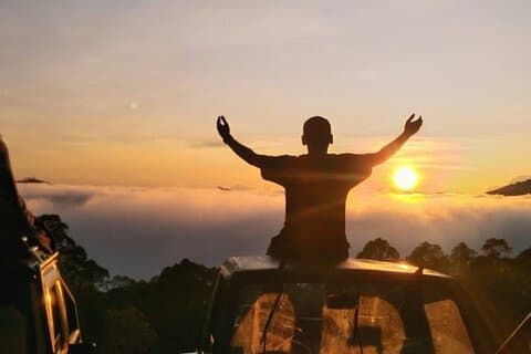 Mount Batur Sunrise og Black Lava Jeep Tour med frokost