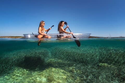 Clear Kayak Tour to Canyon, Island Cliffs & small Cave