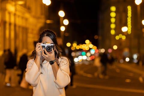 Privé-nachtverlichtingsfotoshoot in Praag