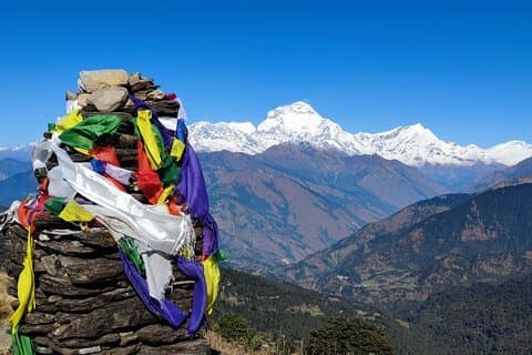 Bergpanorama i Himalayas privata rundtur