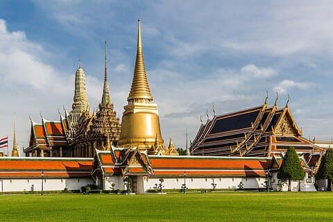 Det gamle Bangkok kongelige palass og templer med China Town
