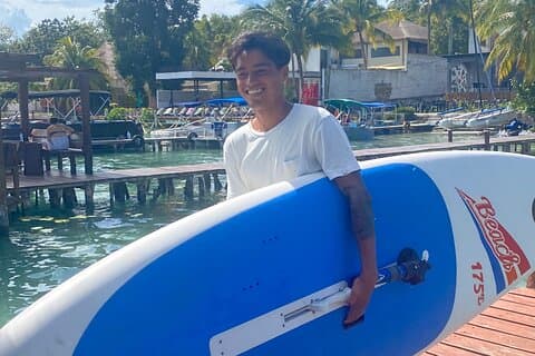 Windsurf board rental in Bacalar Mexico