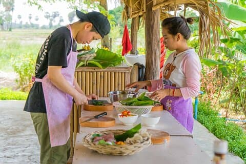 Cours de cuisine de l'après-midi et visite du village à Siem Reap