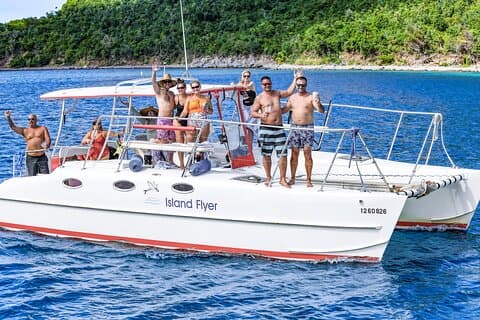 Catamarã elétrico privado de meio dia ou dia inteiro - USVI Beach e mergulho com snorkel