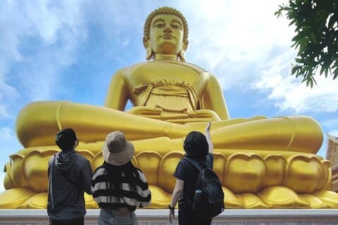 Reuzenboeddha en lokale rondleiding door Bangkok