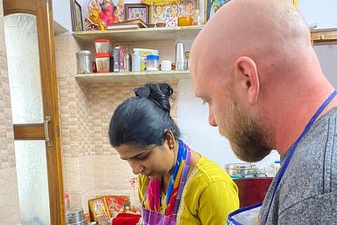 Cooking class and dinner with Rekha family with full meals