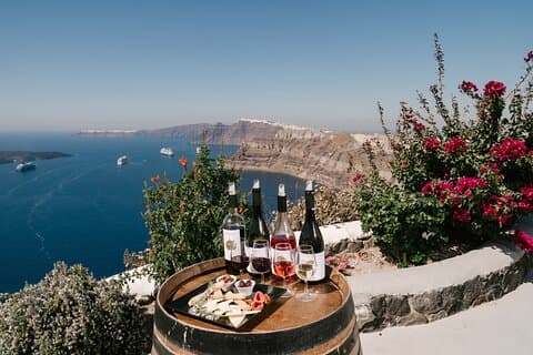 3-timmars vinprovning på Santorini