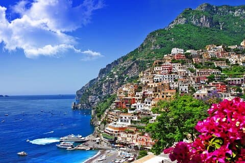 Amalfiküste Positano und Smaragdgrotte vom Kreuzfahrthafen Neapel