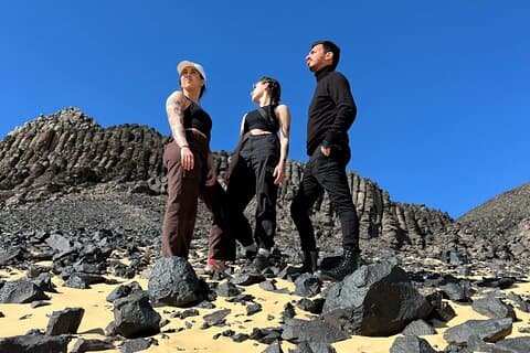 Guidet sort og hvid ørkeneventyr og camping i Egypten