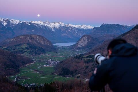 Soloppgang til solnedgang fototur i Alpene